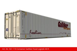 Container 40 ft Galliker Food Logistik weiss - Kiss Schweiz 561119 Spur 1